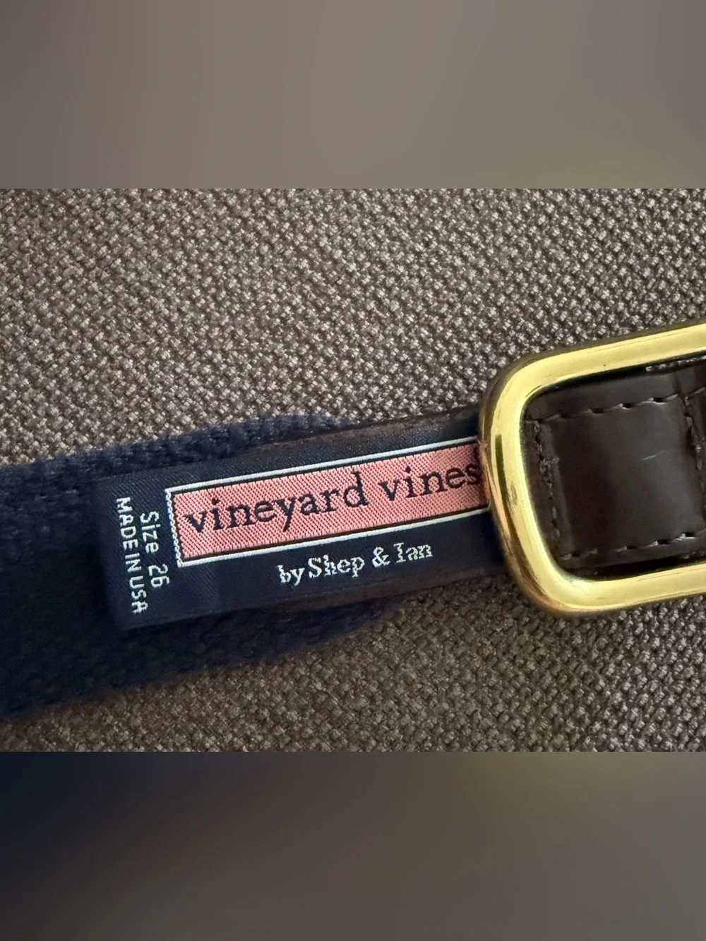 Vineyard Vines Kids Pink Crab & Polka Dot Belt with Brown Trim